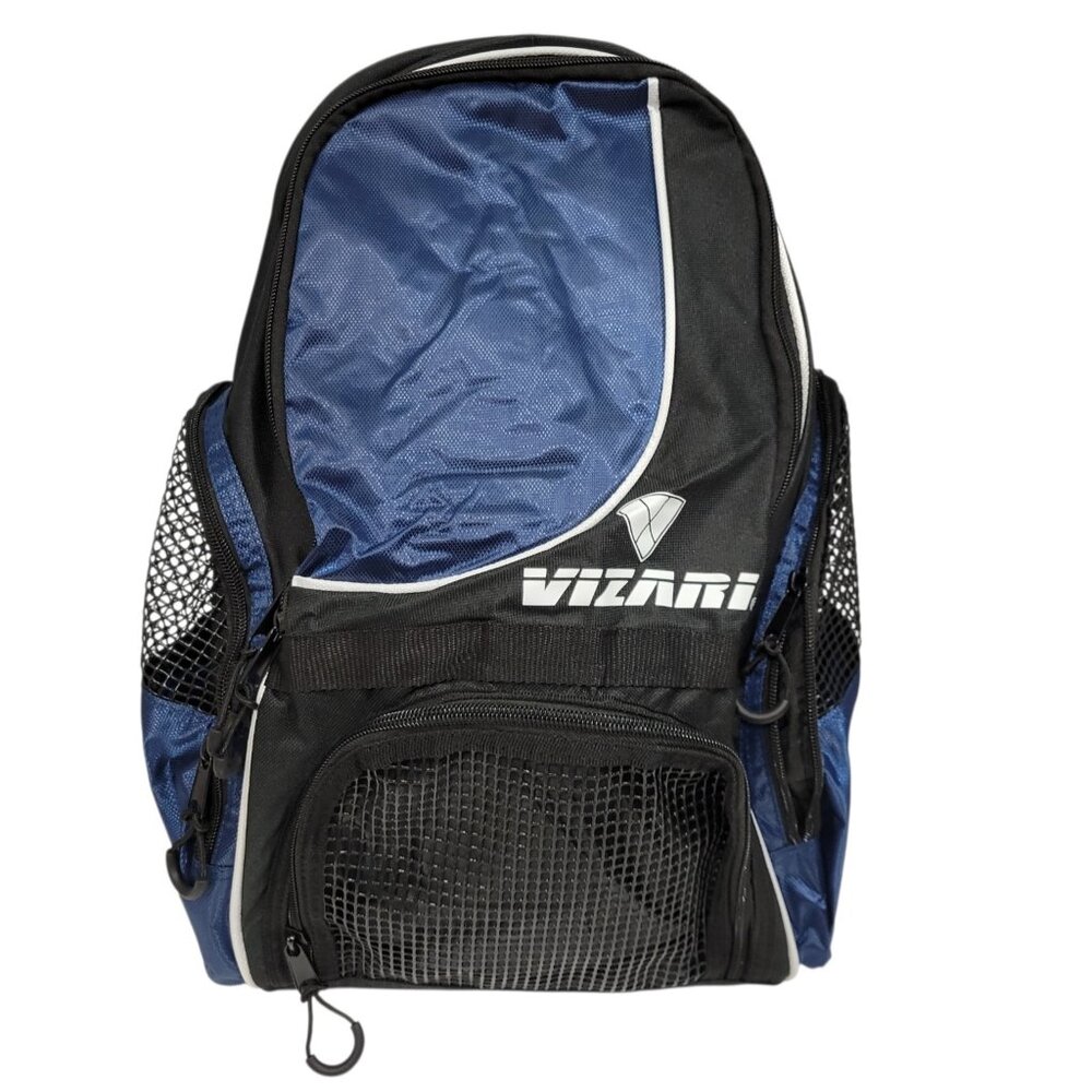 VIZARI Youth Solano‎ Soccer Sport Backpack Equipment Bag Blue Black Pockets NEW